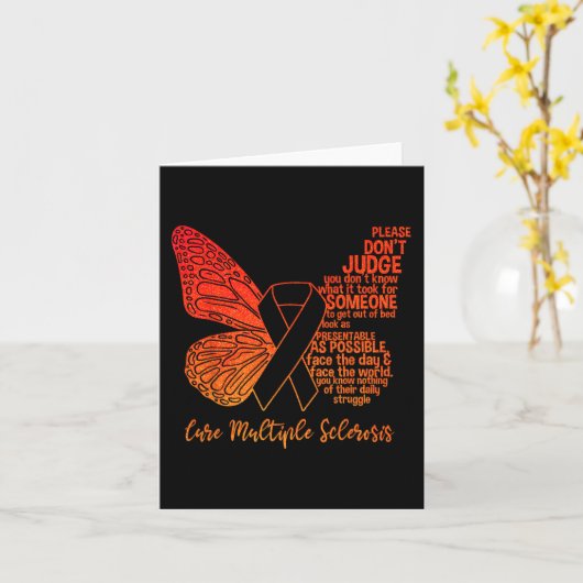 Bewustzijn Vlinder Multiple Sclerosis Awareness Kaart (Gele Bloem)