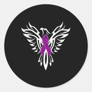 Bewustzijn voor syndroom Paarse lint1 Ronde Sticker