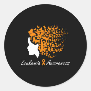 Bewustzijn - Vrouwen Vlinders Haar Paarse Lint Ronde Sticker