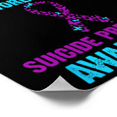 Bewustzijn Zelfmoordpreventie Blauwgroen en Paarse Poster (Hoek)