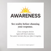 Bewustzijn Zie Eerst De Realiteit Mindfulness Poster (Voorkant)