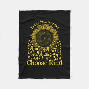 Bewustzijn Zonnebloem Kies Kind Geel Lint Asl Fleece Deken