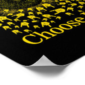 Bewustzijn Zonnebloem Kies Kind Geel Lint Asl Poster (Hoek)