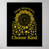 Bewustzijn Zonnebloem Kies Kind Geel Lint Asl Poster (Voorkant)