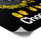 Bewustzijn Zonnebloem Kies Kind Geel Lint Asl Poster (Hoek)