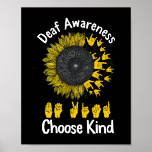 Bewustzijn Zonnebloem Kies Kind Geel Lint Asl Poster