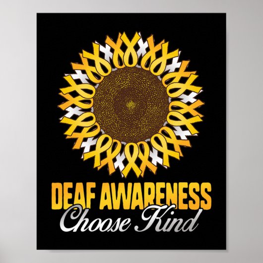 Bewustzijn Zonnebloem Kies Kind Geel Lint Asl Poster (Voorkant)