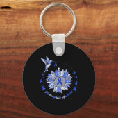 Bewustzijn Zonnebloem kolibrie lint Sleutelhanger (Voorkant)