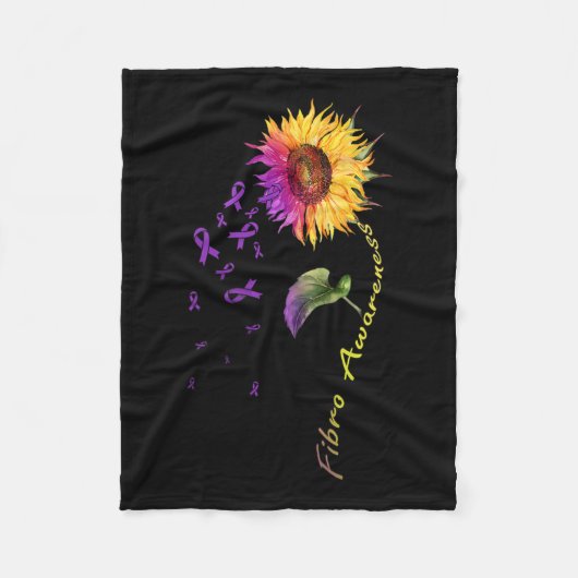 Bewustzijn Zonnebloemfibro Fleece Deken (Voorkant)