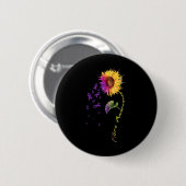 Bewustzijn Zonnebloemfibro Ronde Button 5,7 Cm (Voorkant /achterkant)