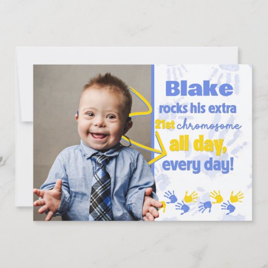 Bewustzijnsaankondiging bij downsyndroom kaart (Voorkant)