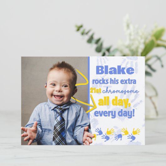 Bewustzijnsaankondiging bij downsyndroom kaart (Staand voorkant)