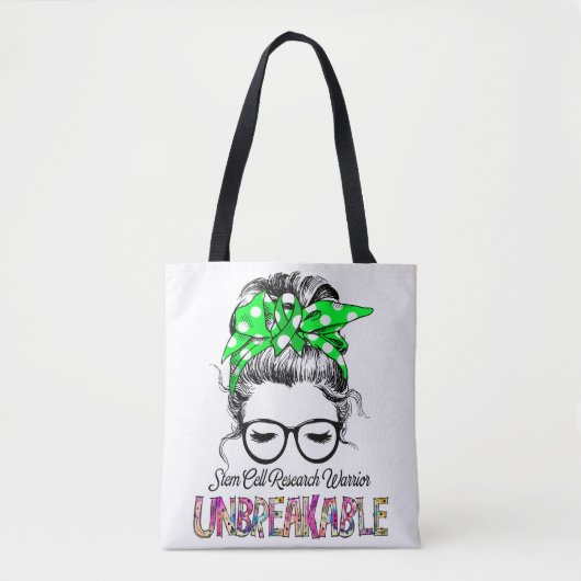 Bewustzijnsband stamcelonderzoek steun geschenken tote bag (Voorkant)