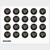 Bewustzijnslinten Hartondersteuning Ronde Sticker (Vel)