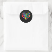 Bewustzijnslinten Hartondersteuning Ronde Sticker (Tas)