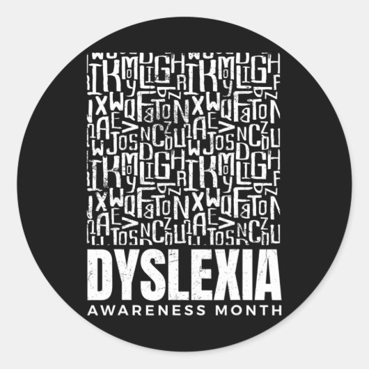 Bewustzijnsmaand Dyslexie Strijder Dyslexie Ronde Sticker (Voorkant)
