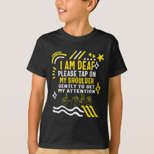 Bewustzijnsmaand Ik ben doof Tik op mijn schouder T-shirt