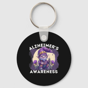 Bewustzijnsmaand T Heimer Gnome Paarse Lintjes Sleutelhanger
