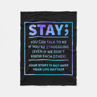 Bewustzijnspreventie Semicolon Geestelijke Gezondh Fleece Deken