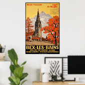 Bex les Bains, Suisse Française, ligne du Simplon Poster (Thuiskantoor)