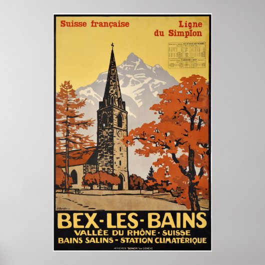 Bex les Bains, Suisse Française, ligne du Simplon Poster (Voorkant)
