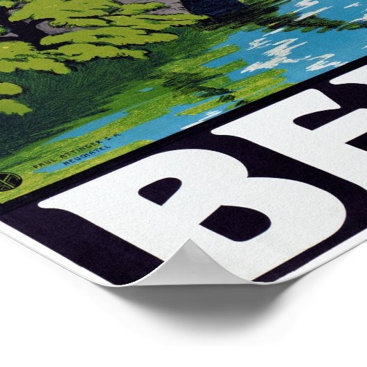 Bex Zwitserland Vintage Travel Poster teruggezet (Hoek)