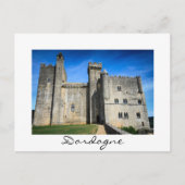 Beynac castle Dordogne White text briefkaart (Voorkant)