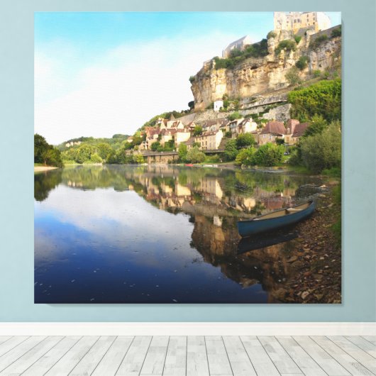 Beynac-et-Cazenac en Dordogne rivierdoek print (Insitu (Houten vloer))