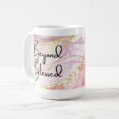 Beyond Bless Pink Gold Marble 15oz Mok (Voorkant links)