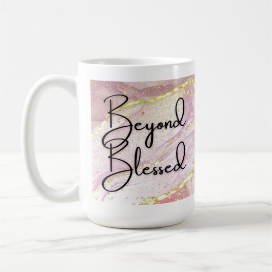 Beyond Bless Pink Gold Marble 15oz Mok (Links)