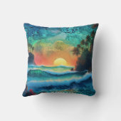 Beyond Blues Zeegezicht Kussen (Achterkant)