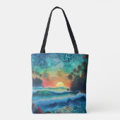 Beyond Blues Zeegezicht Tote Bag (Achterkant)