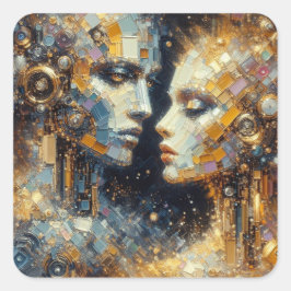 Beyond Feeling - Futurist Series Art Collectie Vierkante Sticker