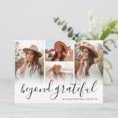 Beyond Grateful Afstuderen Foto Bedankkaart (Staand voorkant)