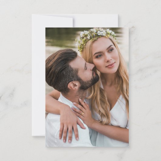 Beyond Grateful Elegant Script Weduwfoto Bedankkaart (Achterkant)