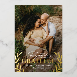 Beyond Grateful Folie Thanksgiving Photo Card Feestdagenkaart