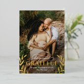Beyond Grateful Folie Thanksgiving Photo Card Feestdagenkaart (Staand Voorkant)