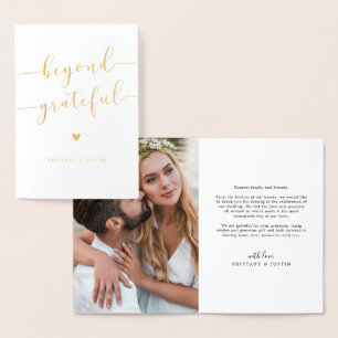 Beyond Grateful Heart Wedding Dankjewel Foto Folie Kaarten