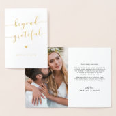 Beyond Grateful Heart Wedding Dankjewel Foto Folie Kaarten (Display)