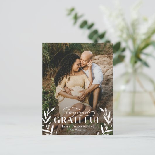 Beyond Grateful Thanksgiving Photo Card Briefkaart (Staand voorkant)