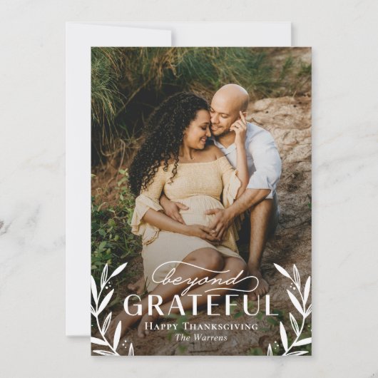 Beyond Grateful Thanksgiving Photo Cards Feestdagenkaart (Voorkant)