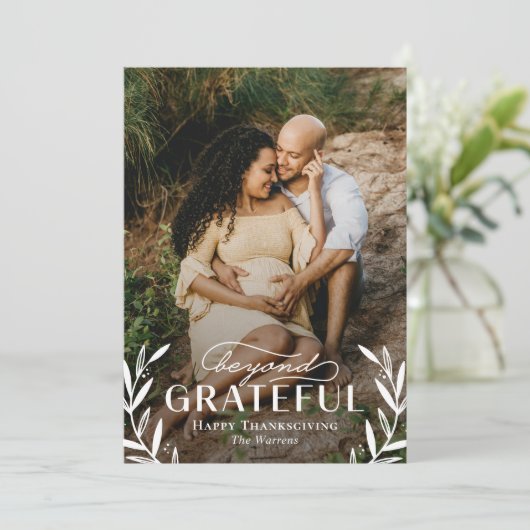 Beyond Grateful Thanksgiving Photo Cards Feestdagenkaart (Staand voorkant)