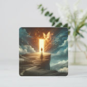 Beyond Loneliness: Glowing Doorway Wenskaart Feestdagenkaart (Staand voorkant)