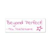 "Beyond Perfect!" + Aangepaste Tutor Naam Zelfinktende Stempel (Design)
