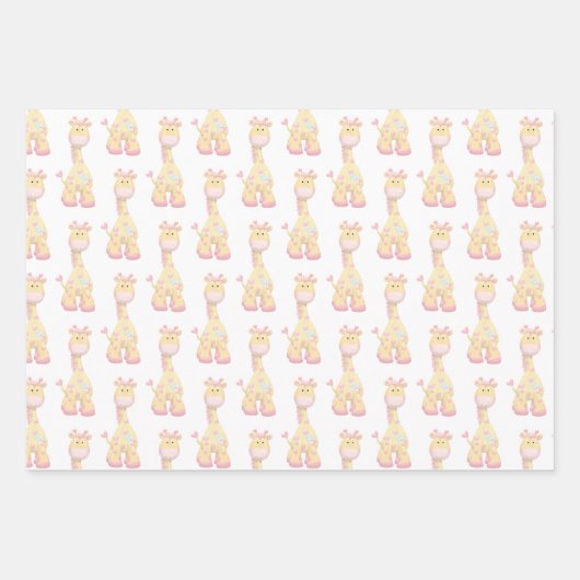 Beyond Schattig: Giraffe Love Gift Wrap Inpakpapier Vel (Voorkant)