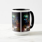 Beyond Space & Time Fractal Art II Ruimtelandschap Mok (Voorkant rechts)