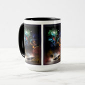 Beyond Space & Time Fractal Art II Ruimtelandschap Mok (Voorkant links)