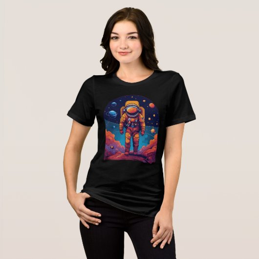 "Beyond the Stars: Astronaut Silhouette T-Shirt De (Voorkant volledig)