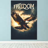Beyond Wings: Freedom with an Eagle Canvas Afdruk (Insitu (Houten vloer))