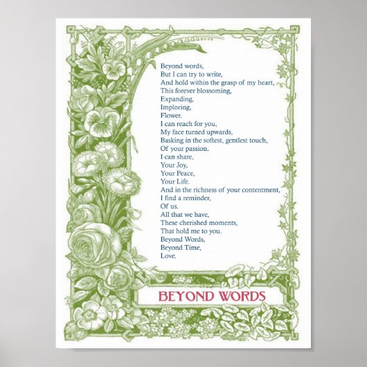 Beyond Words - A Love Poem - Print (Voorkant)